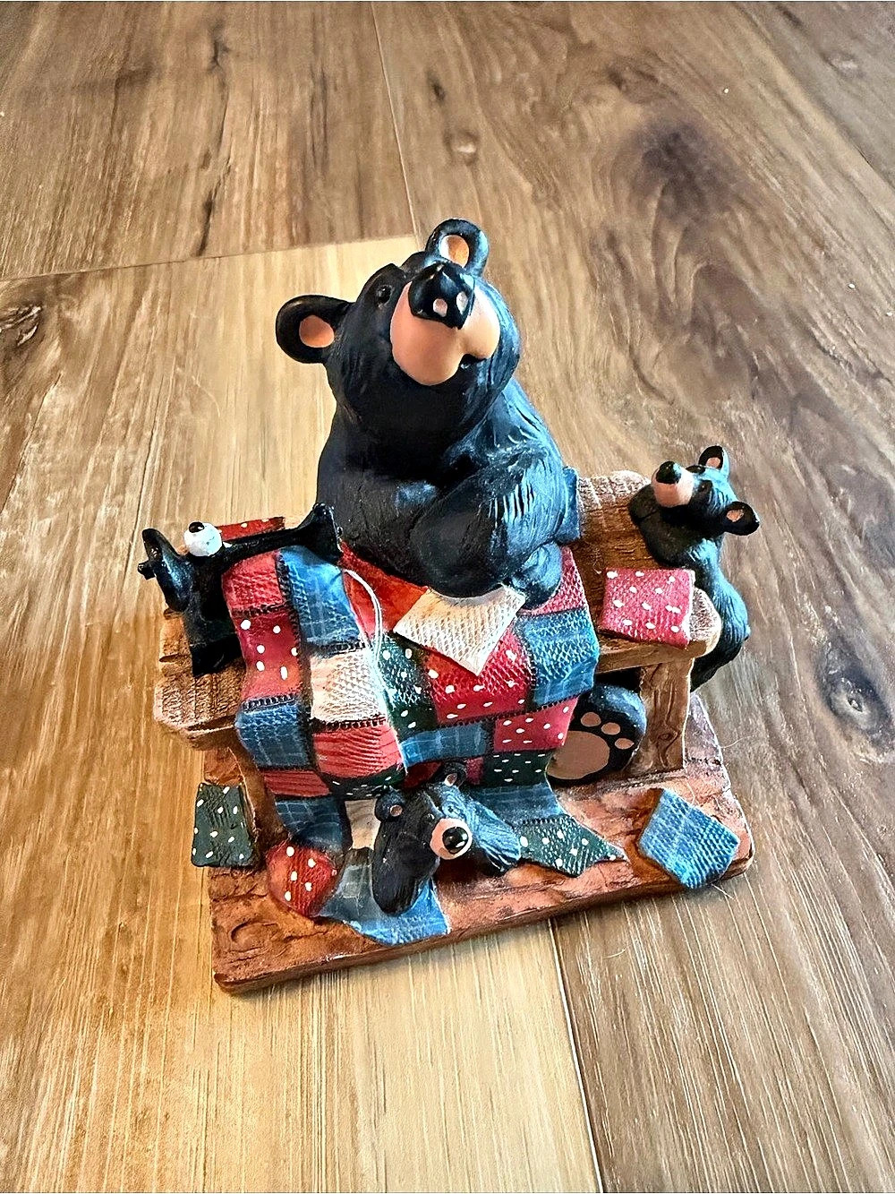 Bearfoots Quilting Cubs Figurine Bear Figurine Decor